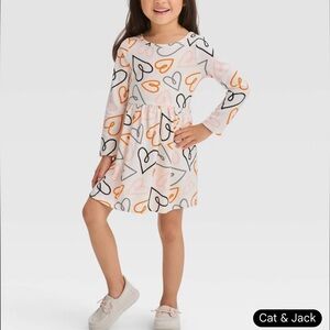Cat & Jack Heart Patterned Toddler Dress